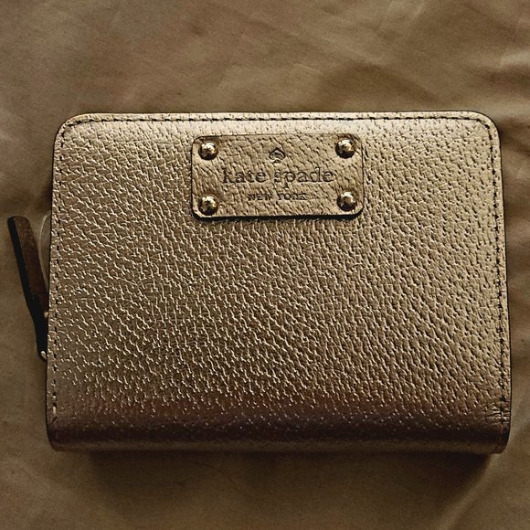 kate spade Handbags - Kate Spade Leather Wallet metallic rosegold clutch